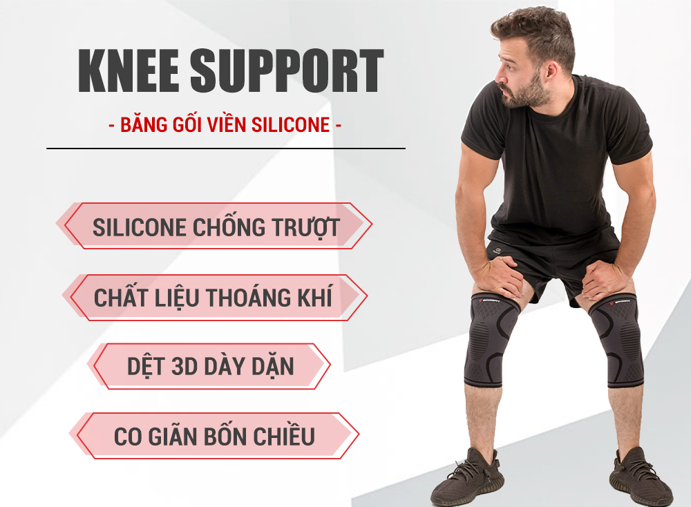 Băng đầu gối Băng đầu gối bó gối thể thao đàn hồi GoodFit GF518K