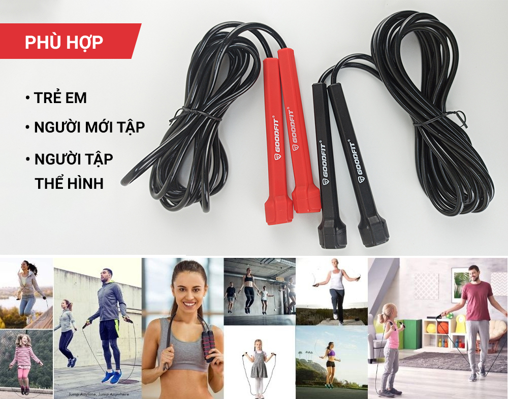 Day nhay the duc day nhay giam can chinh hang GoodFit GF902JR 6 Dây nhảy thể dục, dây nhảy giảm cân chính hãng GoodFit GF902JR