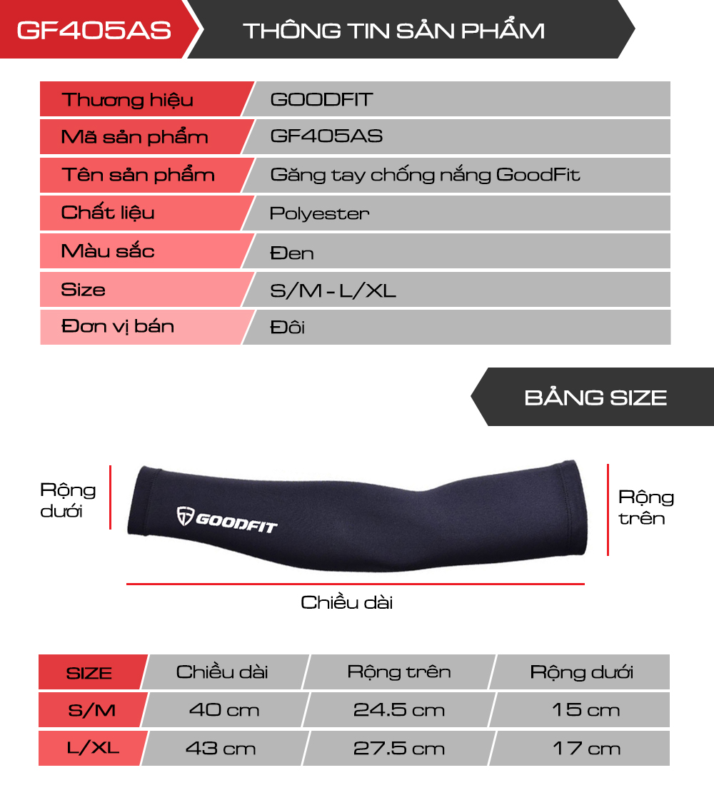 găng tay chống nắng GoodFit GF405AS găng tay chống nắng GoodFit GF405AS