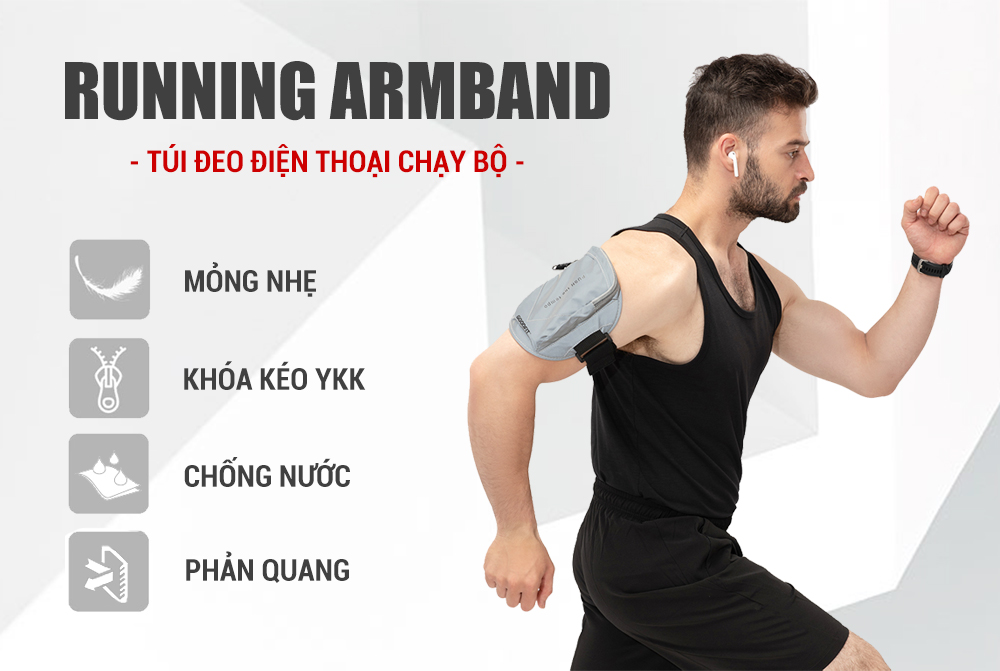 Túi đeo điện thoại chạy bộ Armband GoodFit GF210RA Túi đeo điện thoại chạy bộ Armband GoodFit GF210RA