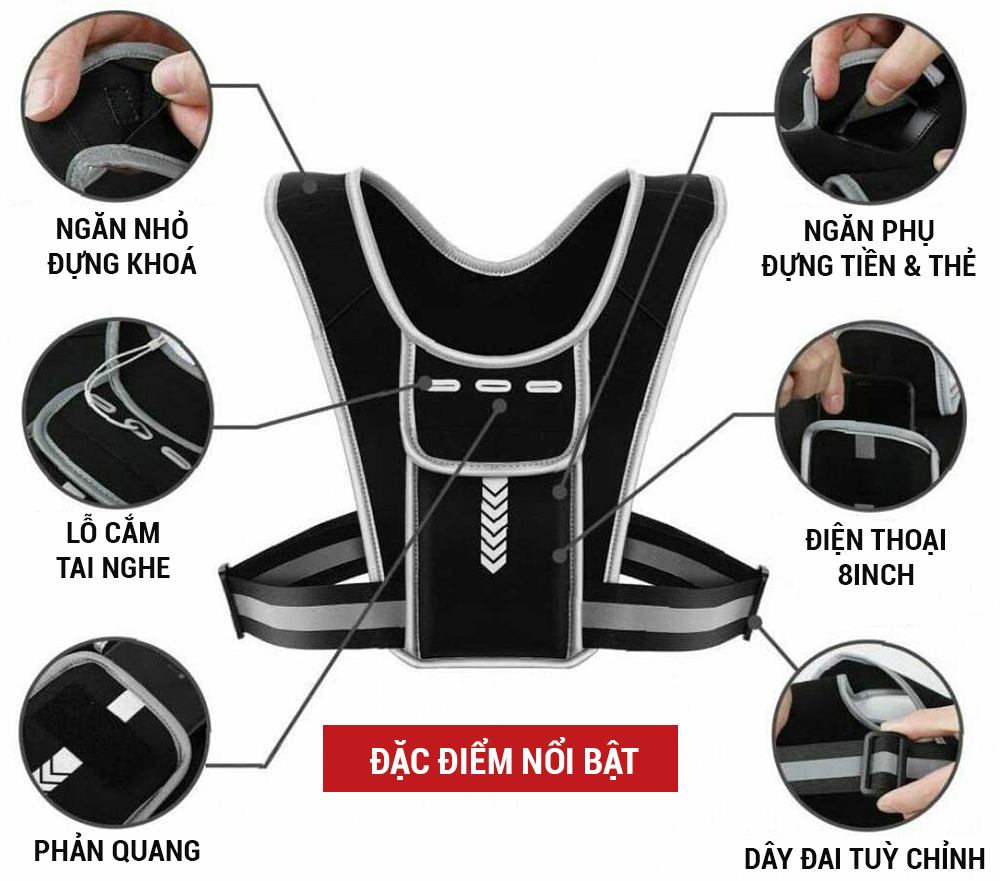 Vest nuoc chay bo mini toi gian sieu gon GoodFit GF302RV 4 Vest nuoc chay bo mini toi gian sieu gon GoodFit GF302RV 4