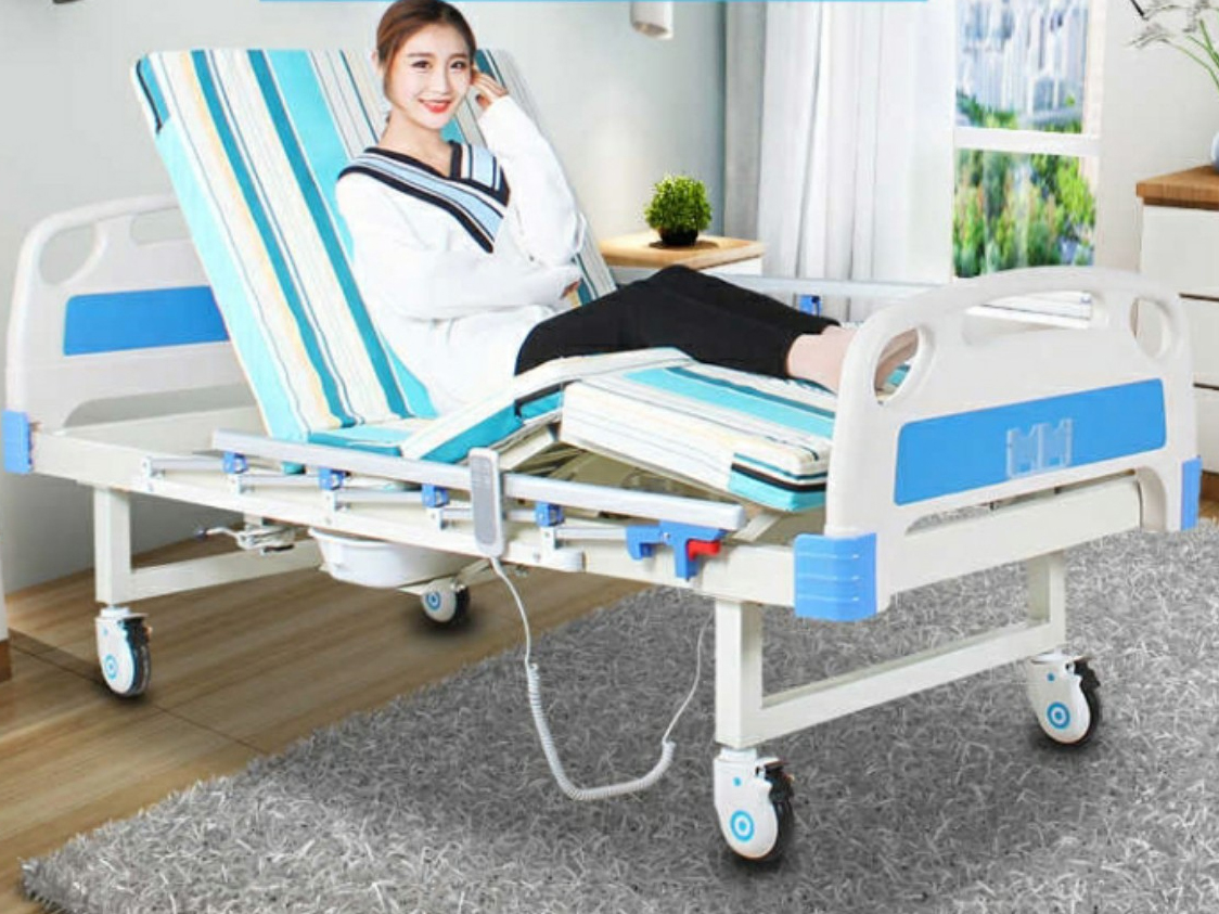 Giường chỉnh nâng đầu tựa lưng thoải mái khi ngồi giường bệnh nhân