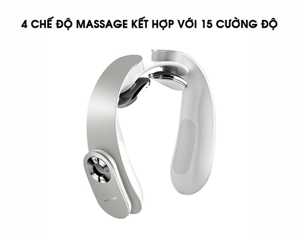 Máy với 4 chế độ mát-xa cùng 15 mức cường độ khác nhau