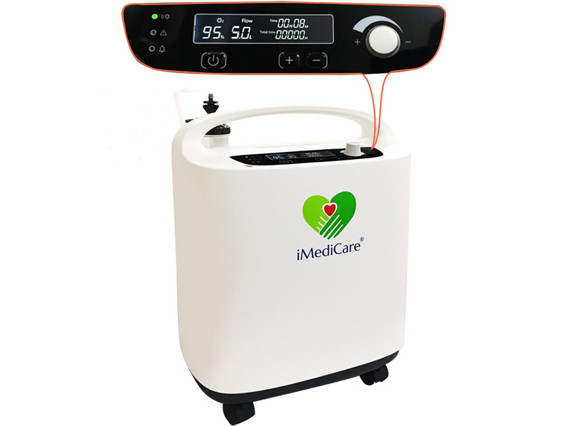 Màn hình thông minh hiển thị các chỉ số kỹ thuật Máy tạo oxy iMediCare iOC-3LS 3 lít