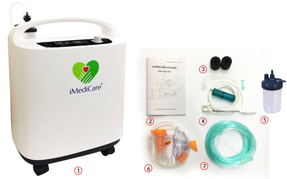 Trọn bộ sản phẩm Máy tạo oxy y tế