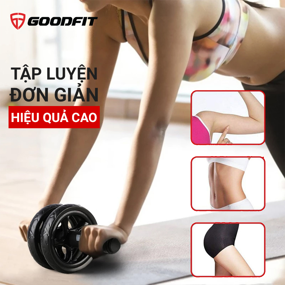 Con lăn tập bụng 2 bánh tặng kèm thảm GoodFit Con lăn tập bụng 2 bánh tặng kèm thảm GoodFit