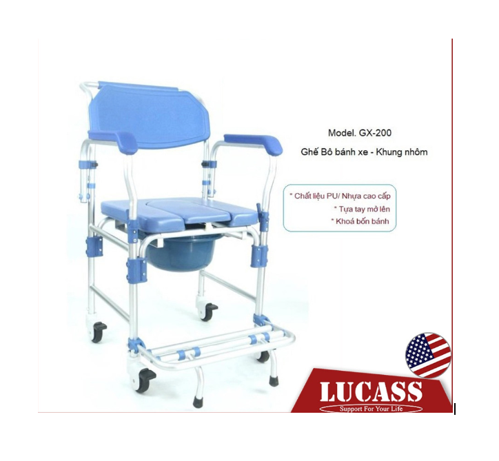 Ghế bô vệ sinh đa chức năng nhôm Lucass GX-200 Ghế bô vệ sinh đa chức năng nhôm Lucass GX-200