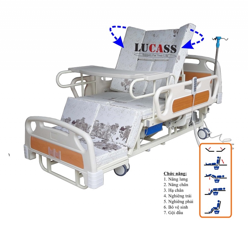 Giường Bệnh Đa Chức Năng Điện Cơ Lucass GB-4E Giường Bệnh Đa Chức Năng Điện Cơ Lucass GB-4E