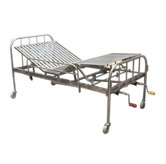 Giường bệnh nhân inox 2 tay quay Giường bệnh nhân inox 2 tay quay
