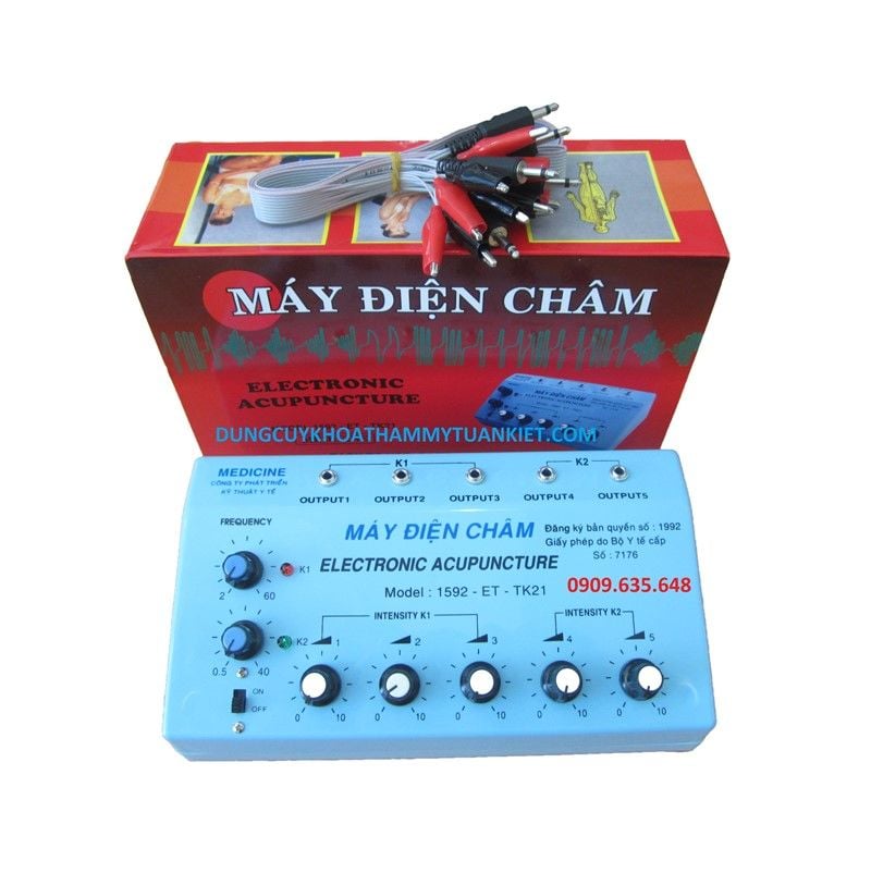 Máy điện châm 5 cọc Electronic Acupuncture 1592-ET-TK21 Máy điện châm 5 cọc Electronic Acupuncture 1592-ET-TK21