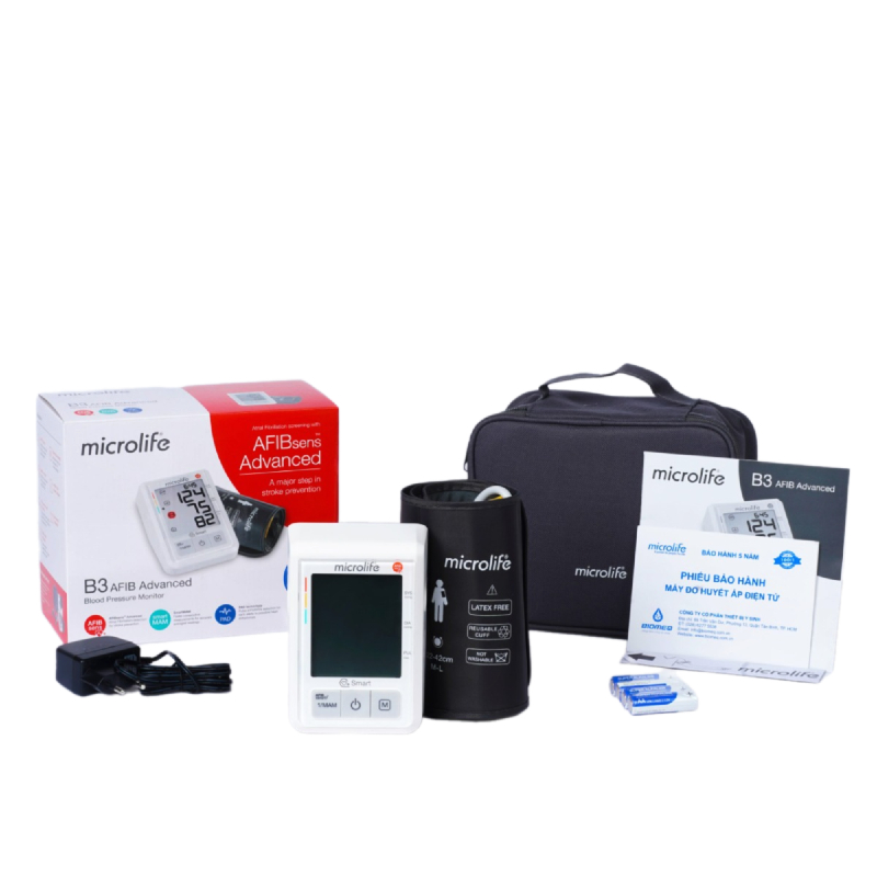 Máy đo huyết áp bắp tay Microlife B3 AFIB Advanced (Nâng Cấp) Máy đo huyết áp bắp tay Microlife B3 AFIB Advanced (Nâng Cấp)