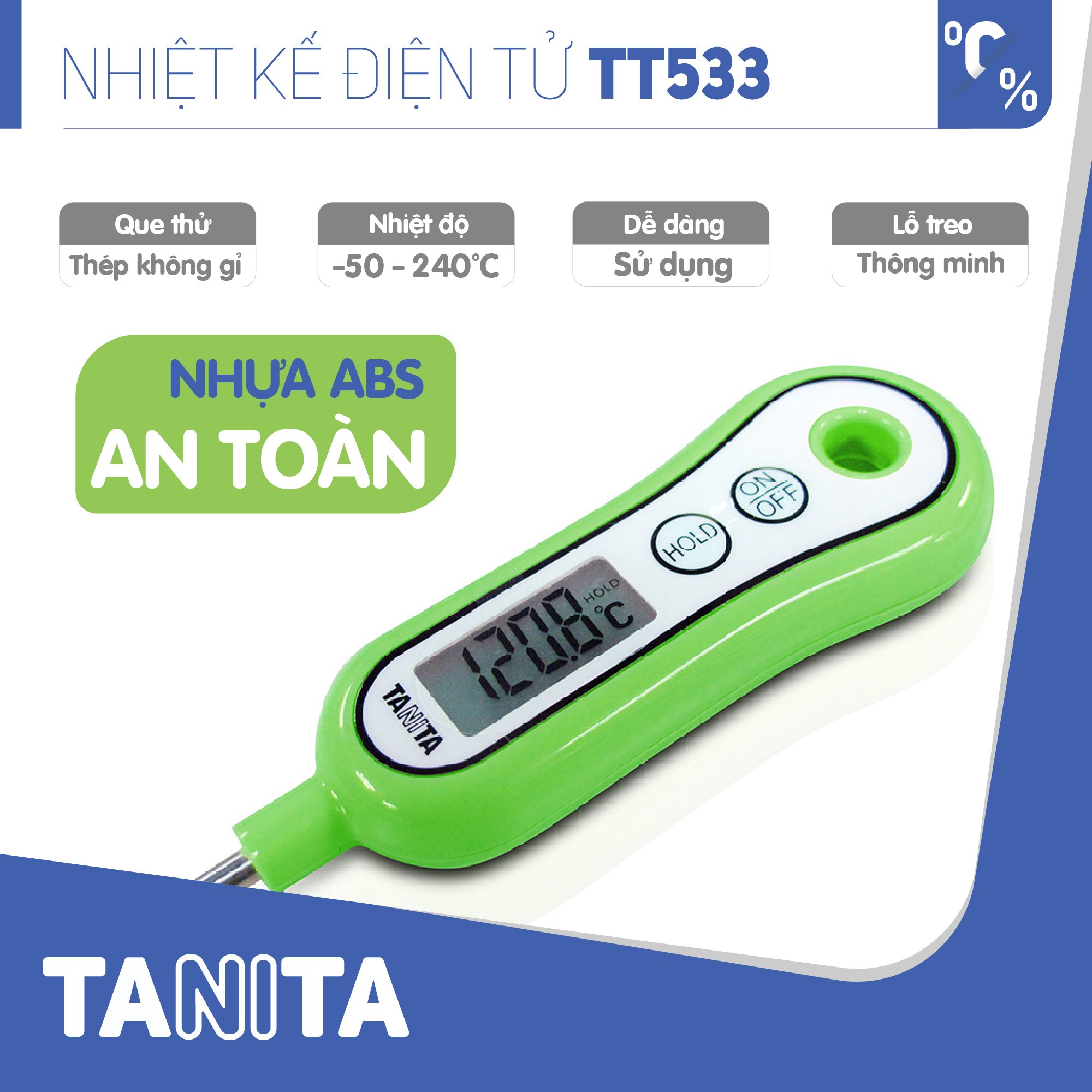 Nhiệt kế đo nước Tanita TT-533 Nhiệt kế đo nước Tanita TT-533
