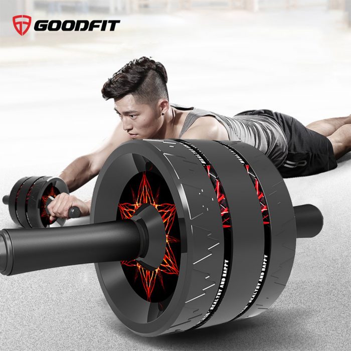 Con lăn tập bụng 3 bánh chống trượt GoodFit GF603AB tặng kèm thảm Con lăn tập bụng 3 bánh chống trượt GoodFit GF603AB tặng kèm thảm