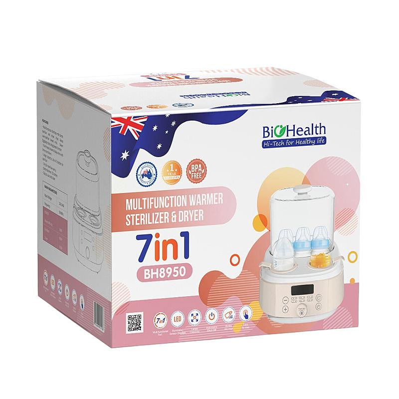 Máy tiệt trùng, hâm sữa sấy khô đa năng 7 trong 1 Bioheath BH8950 Máy tiệt trùng, hâm sữa sấy khô đa năng 7 trong 1 Bioheath BH8950