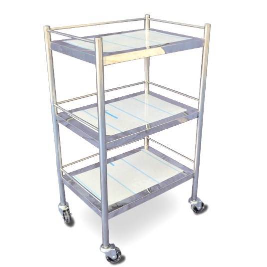Xe đẩy inox 3 tầng 35x50 Xe đẩy inox 3 tầng 35x50