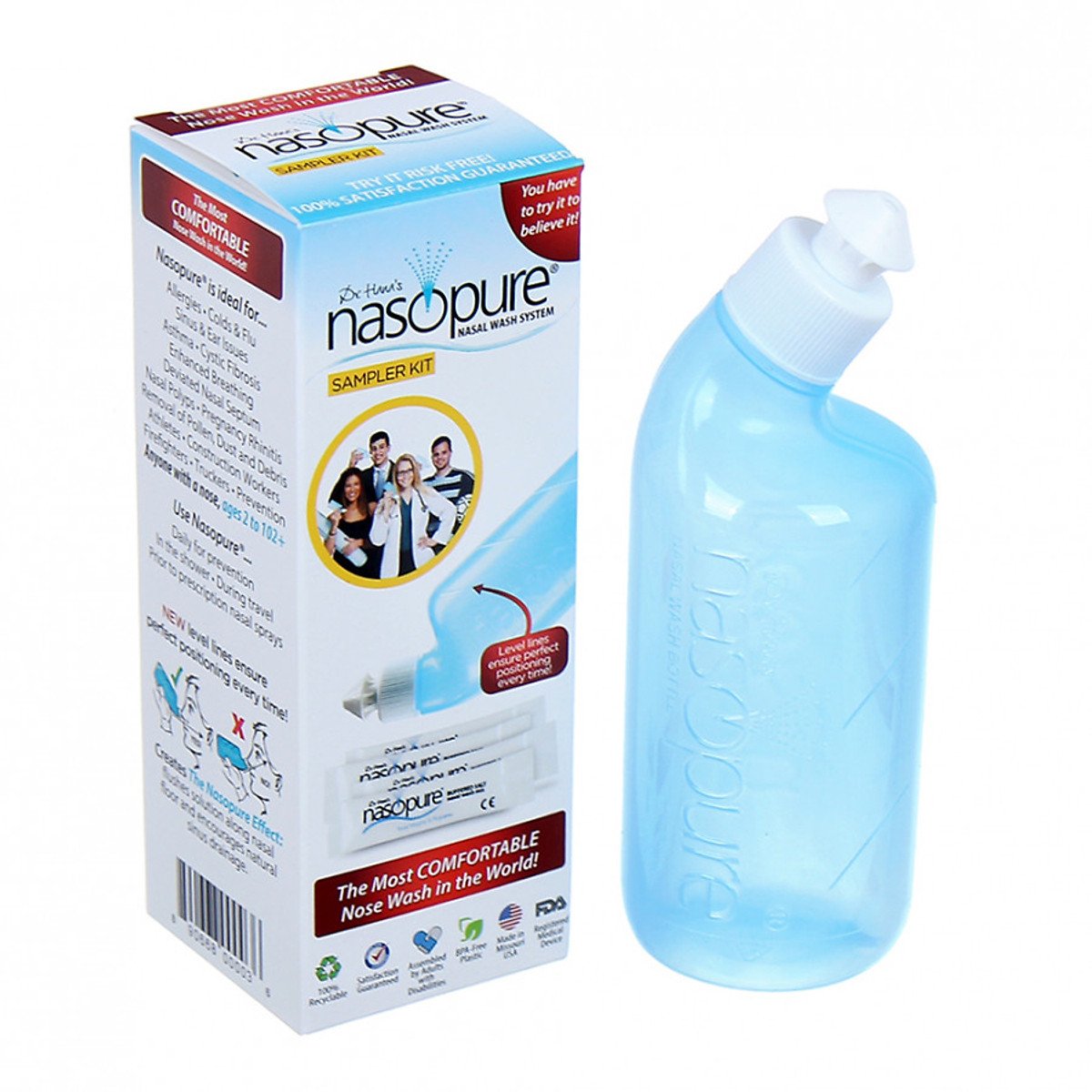 Bộ dụng cụ rửa mũi xoang NASOPURE ALDULT Bộ dụng cụ rửa mũi xoang NASOPURE ALDULT