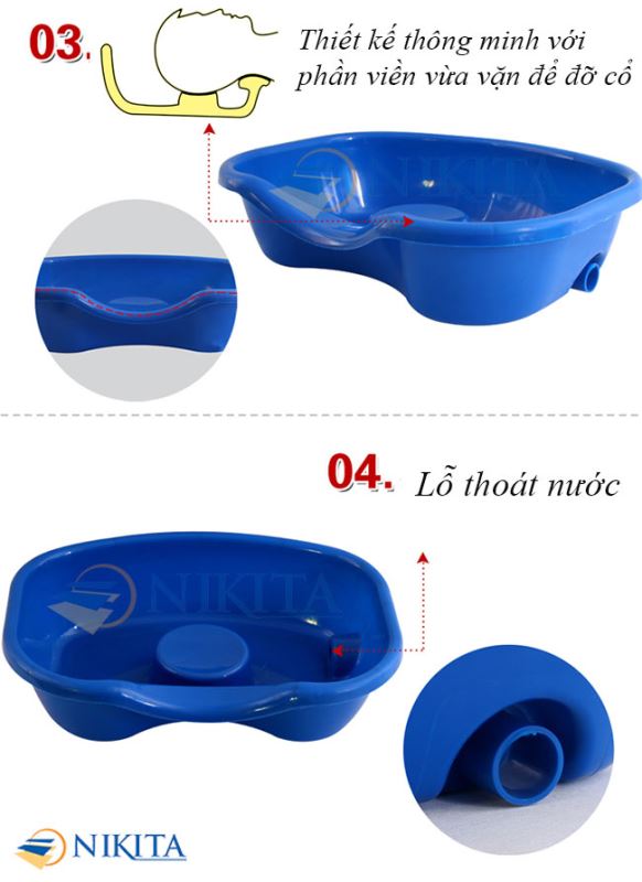 Chậu gội đầu giường 5 tay quay DCN05 Chậu gội đầu giường 5 tay quay DCN05