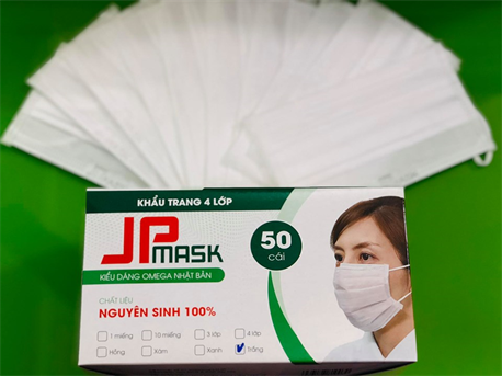 Khẩu Trang Y Tế 4 Lớp JPMASK-Hộp 50 cái- Có đủ màu:trắng, xanh, xám than