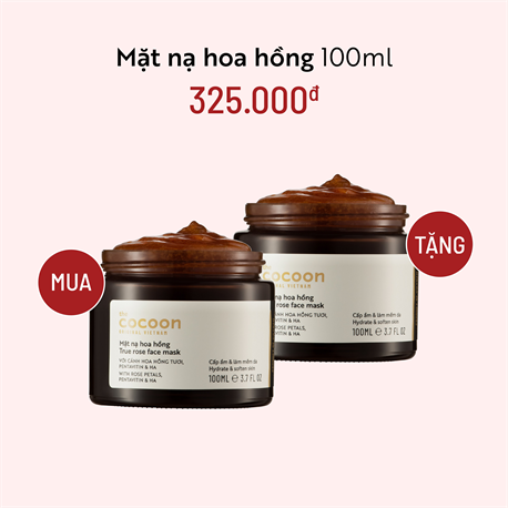 Mặt nạ hoa hồng Cocoon 100ml - mua 1 tặng 1