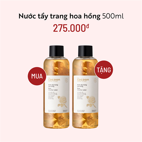 Nước Tẩy Trang Hoa Hồng Cocoon 500ml - Mua 1 Tặng 1