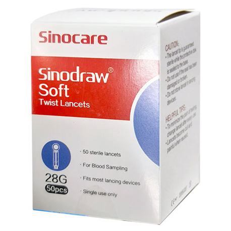 Kim Chích Sinocare Sinodraw Soft Dùng Để Lấy Mẫu Máu Mao Mạch (hộp 50 kim)