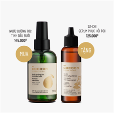 Combo Cocoon Chăm Sóc Tóc (Nước Dưỡng Tóc Tinh Dầu Bưởi 140ml + Serum Sa-Chi Phục Hồi Tóc 70ml)