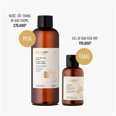 Combo Cocoon Bí Đao Làm Sạch Da (Nước Tẩy Trang Bí Đao 500ml + Gel Bí Đao Rửa Mặt 140ml)